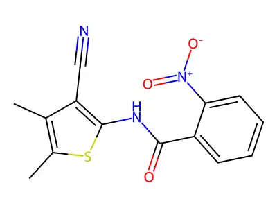 N-(3-cyano-4,5-dimethylthiophen-2-yl)-2-nitrobenzamide structure