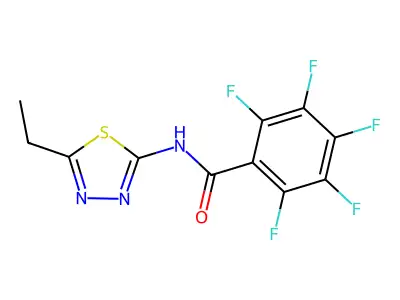 N-(5-ethyl-1,3,4-thiadiazol-2-yl)-2,3,4,5,6-pentafluorobenzamide structure