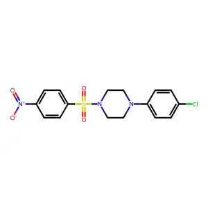 1-(4-Chlorophenyl)-4-(4-nitrophenyl)sulfonylpiperazine structure