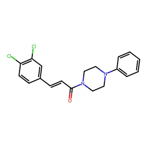 (E)-3-(3,4-dichlorophenyl)-1-(4-phenylpiperazin-1-yl)prop-2-en-1-one structure