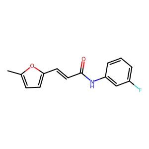 N-(3-fluorophenyl)-3-(5-methylfuran-2-yl)prop-2-enamide structure