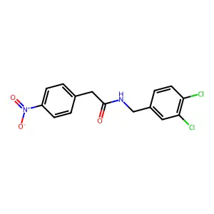N-[(3,4-dichlorophenyl)methyl]-2-(4-nitrophenyl)acetamide structure