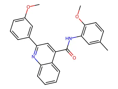 N-(2-methoxy-5-methylphenyl)-2-(3-methoxyphenyl)quinoline-4-carboxamide structure