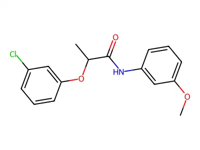2-(3-chlorophenoxy)-N-(3-methoxyphenyl)propanamide structure