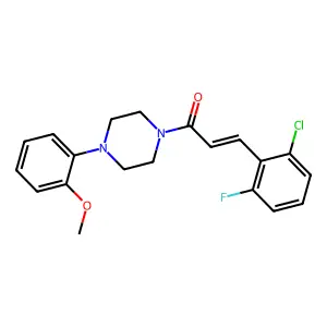 (E)-3-(2-chloro-6-fluorophenyl)-1-[4-(2-methoxyphenyl)piperazin-1-yl]prop-2-en-1-one structure