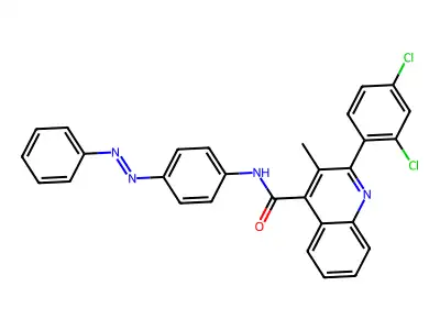 2-(2,4-dichlorophenyl)-3-methyl-N-(4-phenyldiazenylphenyl)quinoline-4-carboxamide structure