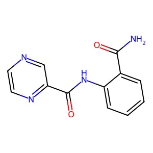 N-(2-carbamoylphenyl)pyrazine-2-carboxamide structure