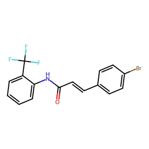 (E)-3-(4-bromophenyl)-N-[2-(trifluoromethyl)phenyl]prop-2-enamide structure