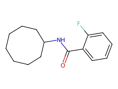 N-cyclooctyl-2-fluorobenzamide structure