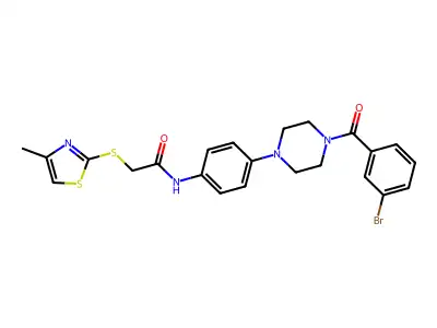 N-[4-[4-(3-bromobenzoyl)piperazin-1-yl]phenyl]-2-[(4-methyl-1,3-thiazol-2-yl)sulfanyl]acetamide structure