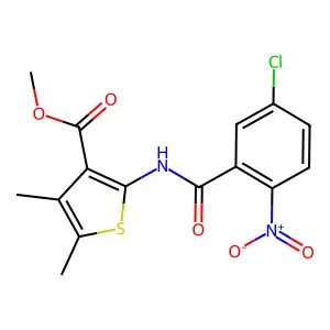 Methyl 2-({5-chloro-2-nitrobenzoyl}amino)-4,5-dimethyl-3-thiophenecarboxylate structure
