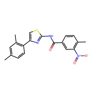 N-[4-(2,4-dimethylphenyl)-1,3-thiazol-2-yl]-4-methyl-3-nitrobenzamide structure
