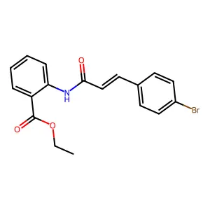 ethyl 2-[[(E)-3-(4-bromophenyl)prop-2-enoyl]amino]benzoate structure