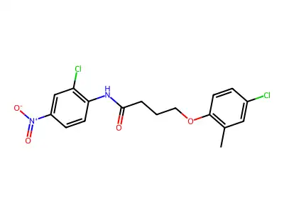 4-(4-chloro-2-methylphenoxy)-N-(2-chloro-4-nitrophenyl)butanamide structure
