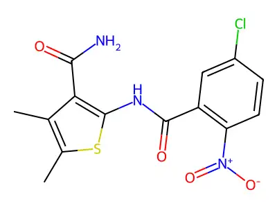 2-(5-Chloro-2-nitrobenzamido)-4,5-dimethylthiophene-3-carboxamide structure