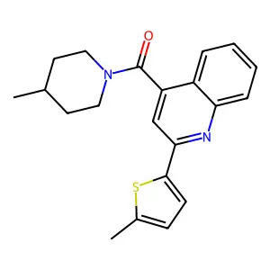 (4-Methylpiperidin-1-yl)-[2-(5-methylthiophen-2-yl)quinolin-4-yl]methanone structure