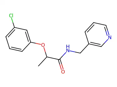 2-(3-chlorophenoxy)-N-(pyridin-3-ylmethyl)propanamide structure