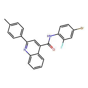 N-(4-bromo-2-fluorophenyl)-2-(4-methylphenyl)quinoline-4-carboxamide structure