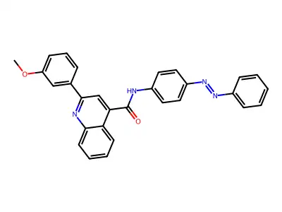 4-Quinolinecarboxamide, 2-(3-methoxyphenyl)-N-[4-(2-phenyldiazenyl)phenyl]- structure