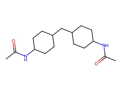 N-(4-{[4-(acetylamino)cyclohexyl]methyl}cyclohexyl)acetamide structure