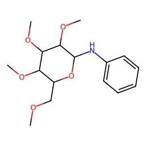 2,3,4,6-tetra-O-methyl-N-phenylhexopyranosylamine structure