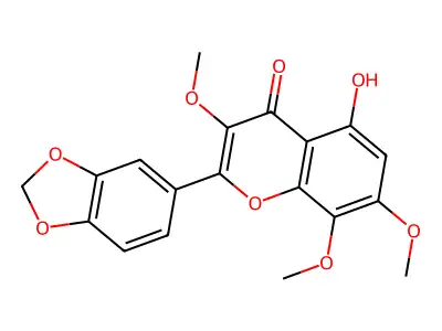 5-Hydroxy-3,7,8-trimethoxy-3',4'-methylenedioxyflavone structure