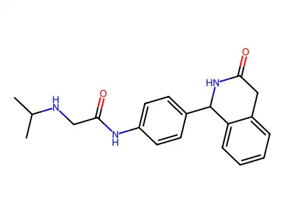2-((1-Methylethyl)amino)-N-(4-(1,2,3,4-tetrahydro-3-oxo-1-isoquinolinyl)phenyl)acetamide structure