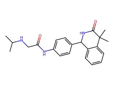 Acetamide, 2-((1-methylethyl)amino)-N-(4-(1,2,3,4-tetrahydro-4,4-dimethyl-3-oxo-1-isoquinolinyl)phenyl)- structure