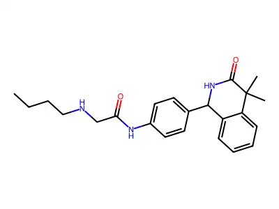 2-(Butylamino)-N-(4-(1,2,3,4-tetrahydro-4,4-dimethyl-3-oxo-1-isoquinolinyl)phenyl)acetamide structure