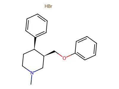 1-Methyl-3-(phenoxymethyl)-4-phenylpiperidine--hydrogen bromide (1/1) structure