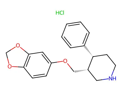 Piperidine, 3-((1,3-benzodioxol-5-yloxy)methyl)-4-phenyl-, hydrochloride, cis-(-)- structure