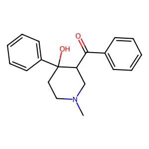3-Benzoyl-4-hydroxy-1-methyl-4-phenylpiperidine structure