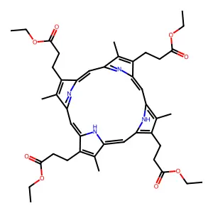 Tetraethyl 2,7,12,17-tetramethyl-21H,23H-porphine-3,8,13,18-tetrapropionate structure