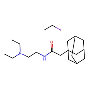 1-Adamantaneacetamide, N-(2-(diethylamino)ethyl)-, ethyl iodide structure