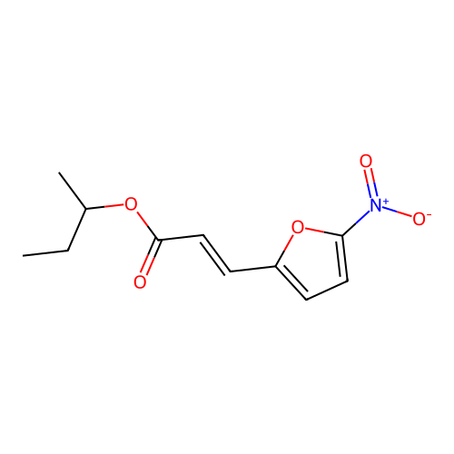 1-(5-NO2-2-furyl)-2-(COO-sec-Bu)ethylene structure