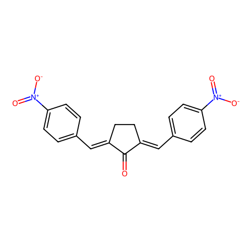 (2E,5E)-2,5-bis[(4-nitrophenyl)methylidene]cyclopentan-1-one structure