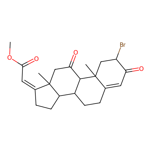Methyl (17Z)-2-bromo-3,11-dioxopregna-4,17-dien-21-oate structure