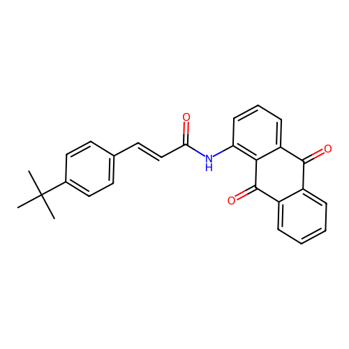 (E)-3-(4-tert-butylphenyl)-N-(9,10-dioxoanthracen-1-yl)prop-2-enamide structure
