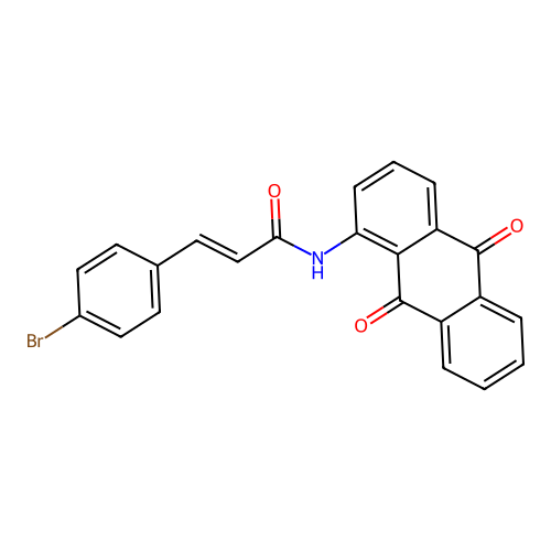 3-(4-bromophenyl)-N-(9,10-dioxo-9,10-dihydro-1-anthracenyl)acrylamide structure