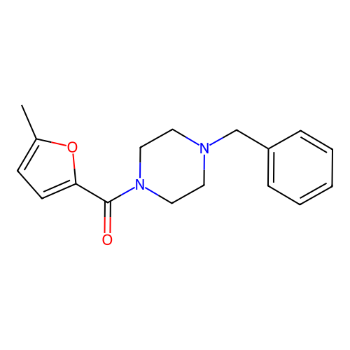 (4-Benzylpiperazin-1-yl)(5-methylfuran-2-yl)methanone structure