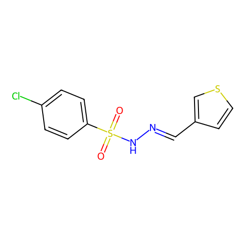 4-chloro-N'-[(E)-thiophen-3-ylmethylidene]benzenesulfonohydrazide structure