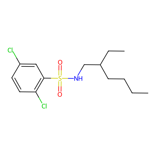 2,5-dichloro-N-(2-ethylhexyl)benzenesulfonamide structure