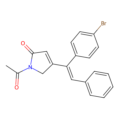1-Acetyl-4-(1-(4-bromophenyl)-2-phenylvinyl)-1H-pyrrol-2(5H)-one structure