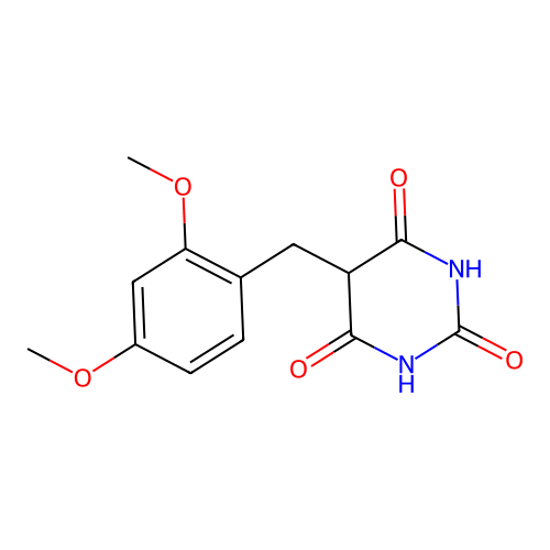 5-(2,4-dimethoxybenzyl)-6-hydroxypyrimidine-2,4(3H,5H)-dione structure