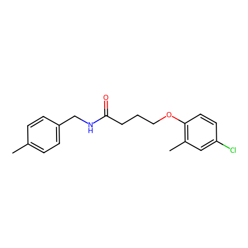 4-(4-chloro-2-methylphenoxy)-N-[(4-methylphenyl)methyl]butanamide structure