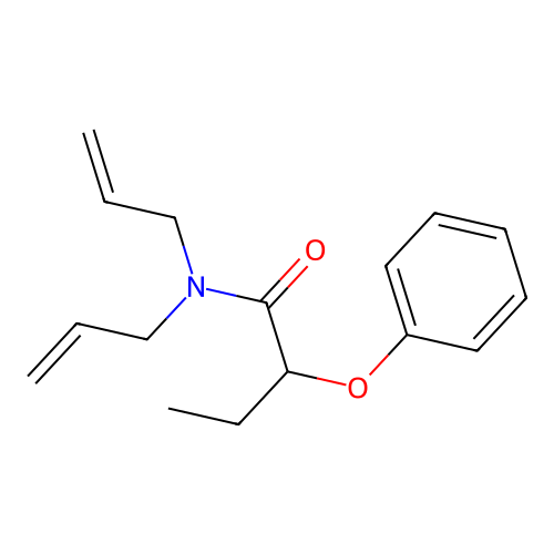 2-phenoxy-N,N-di(prop-2-en-1-yl)butanamide structure