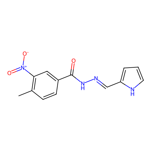 4-methyl-3-nitro-N-(1H-pyrrol-2-ylmethylideneamino)benzamide structure