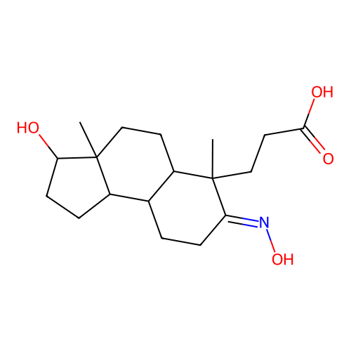 3-[(7E)-3-hydroxy-7-hydroxyimino-3a,6-dimethyl-1,2,3,4,5,5a,8,9,9a,9b-decahydrocyclopenta[a]naphthalen-6-yl]propanoic acid structure