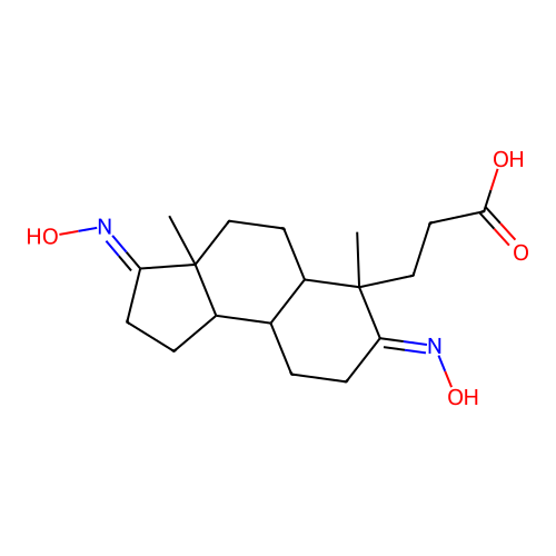 3-[(3E,7E)-3,7-Bis(hydroxyimino)-3a,6-dimethyldodecahydro-1H-cyclopenta[a]naphthalen-6-yl]propanoic acid structure