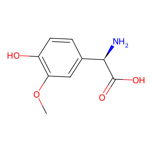 (2R)-2-amino-2-(4-hydroxy-3-methoxyphenyl)acetic acid structure